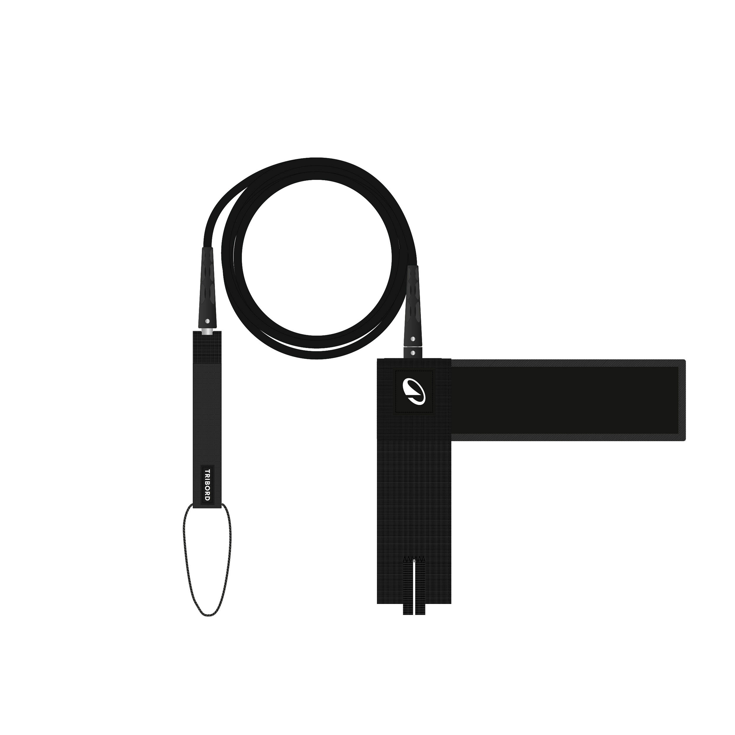 Surfboard leash 8’ 500 - 7mm diameter Black