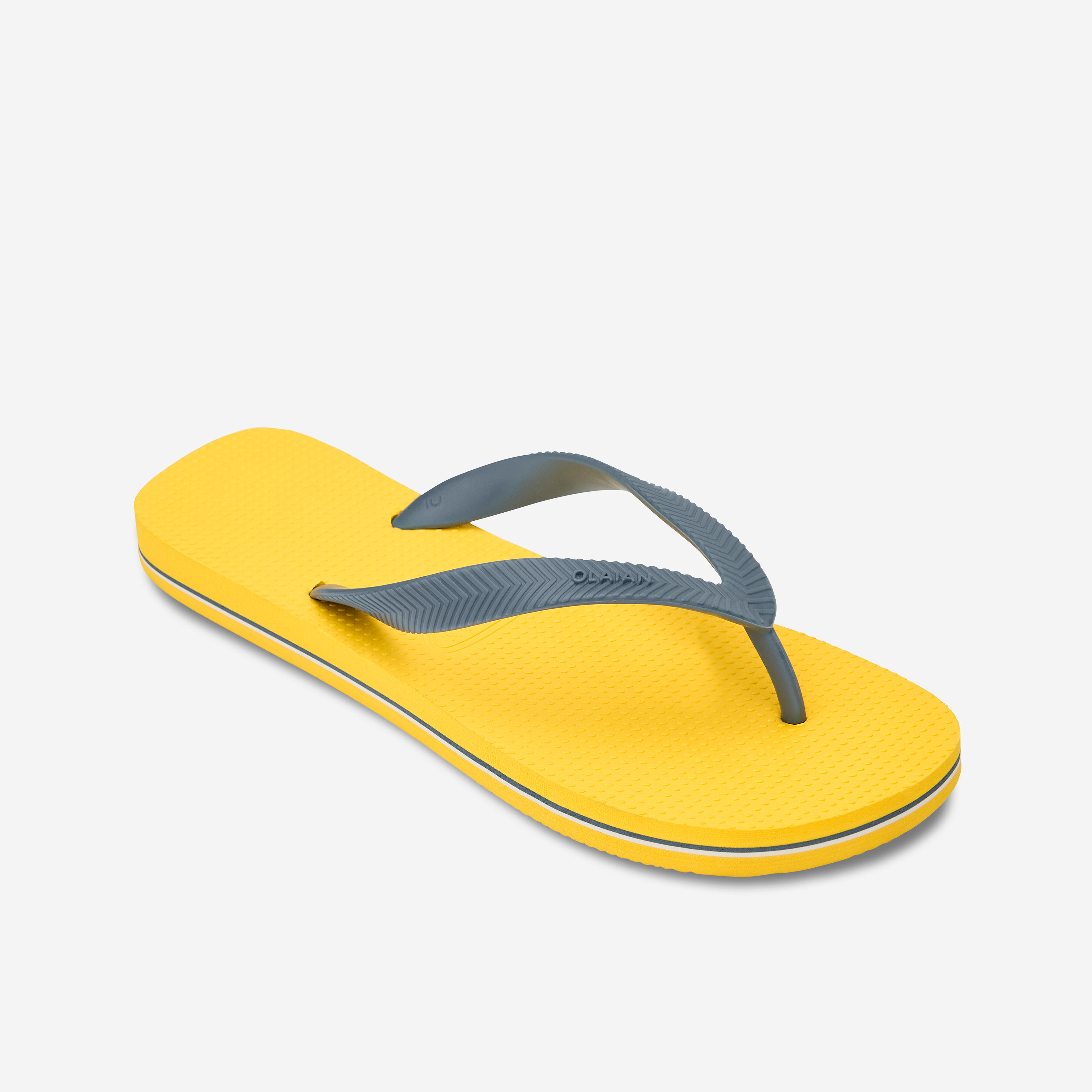 Olaian - Tongs Homme - 500 Jaune Bleu - Tongs - Surf Bodyboard Ski Nautique - - 39/42 - Decathlon