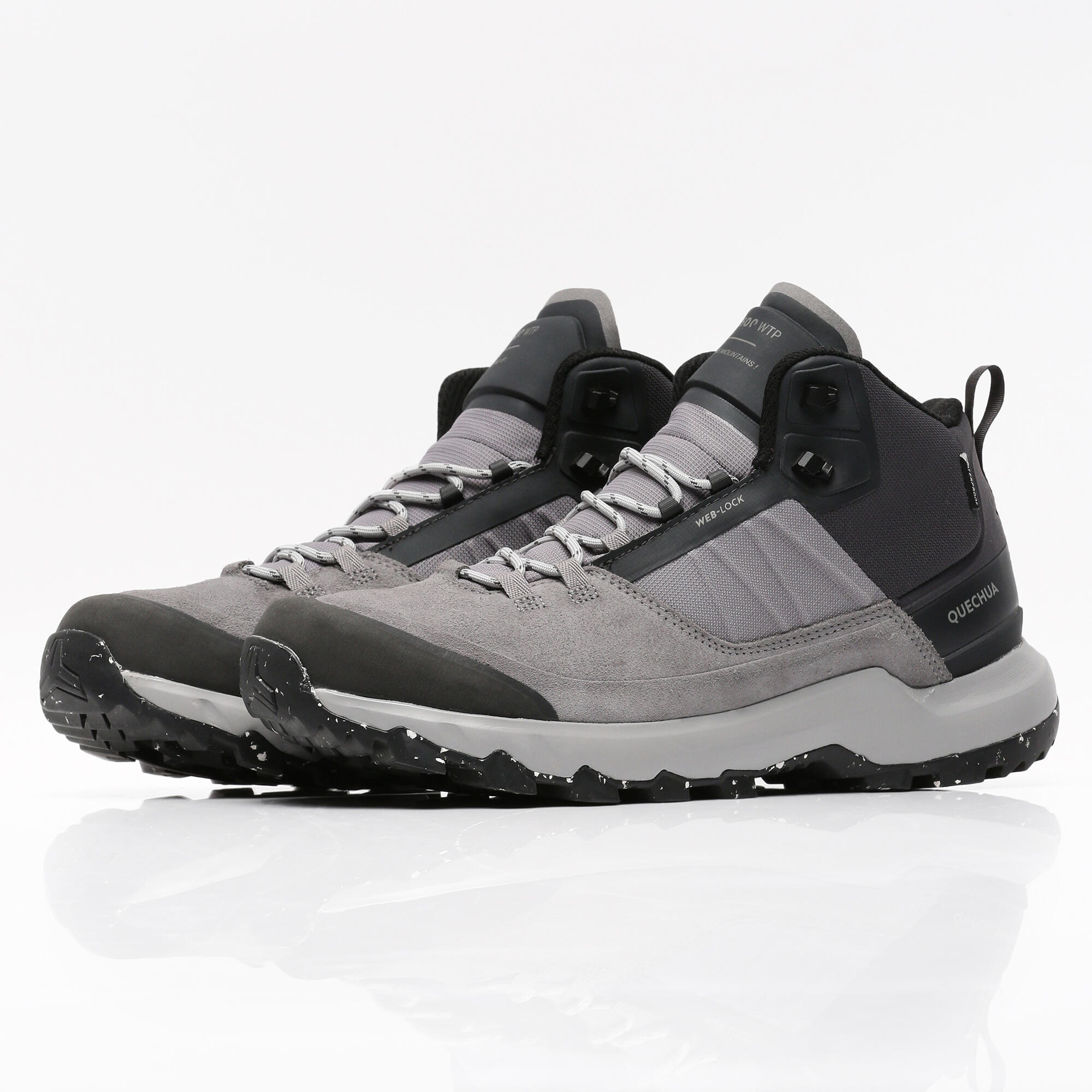 Scarpe trekking uomo MH500 MID impermeabili grigie 12/14