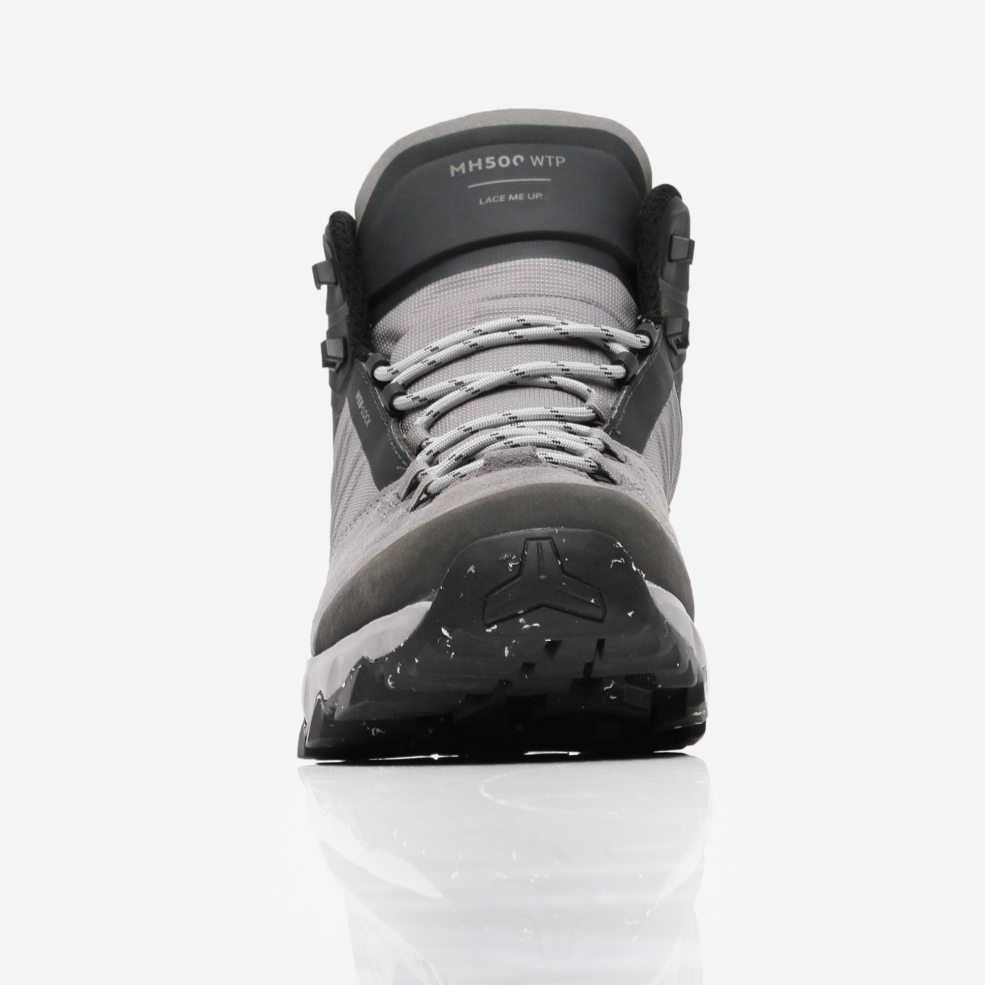 Men Waterproof Hiking Shoes Mid Ankle with Cushion Comfort Grey - MH500