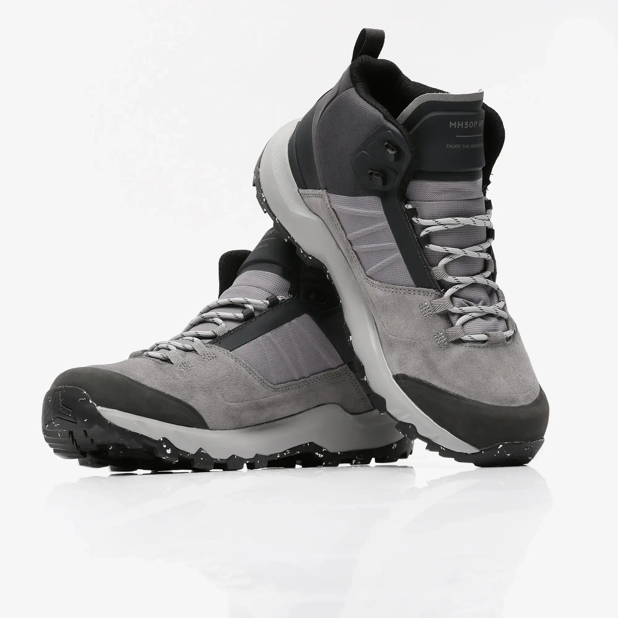 Men's Waterproof Walking Shoes MH500 Grey 4/9