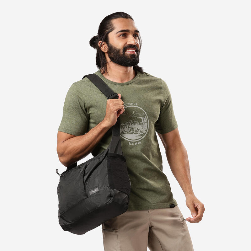 Geantă compactă Trekking Călătorie TRAVEL 15L Negru
