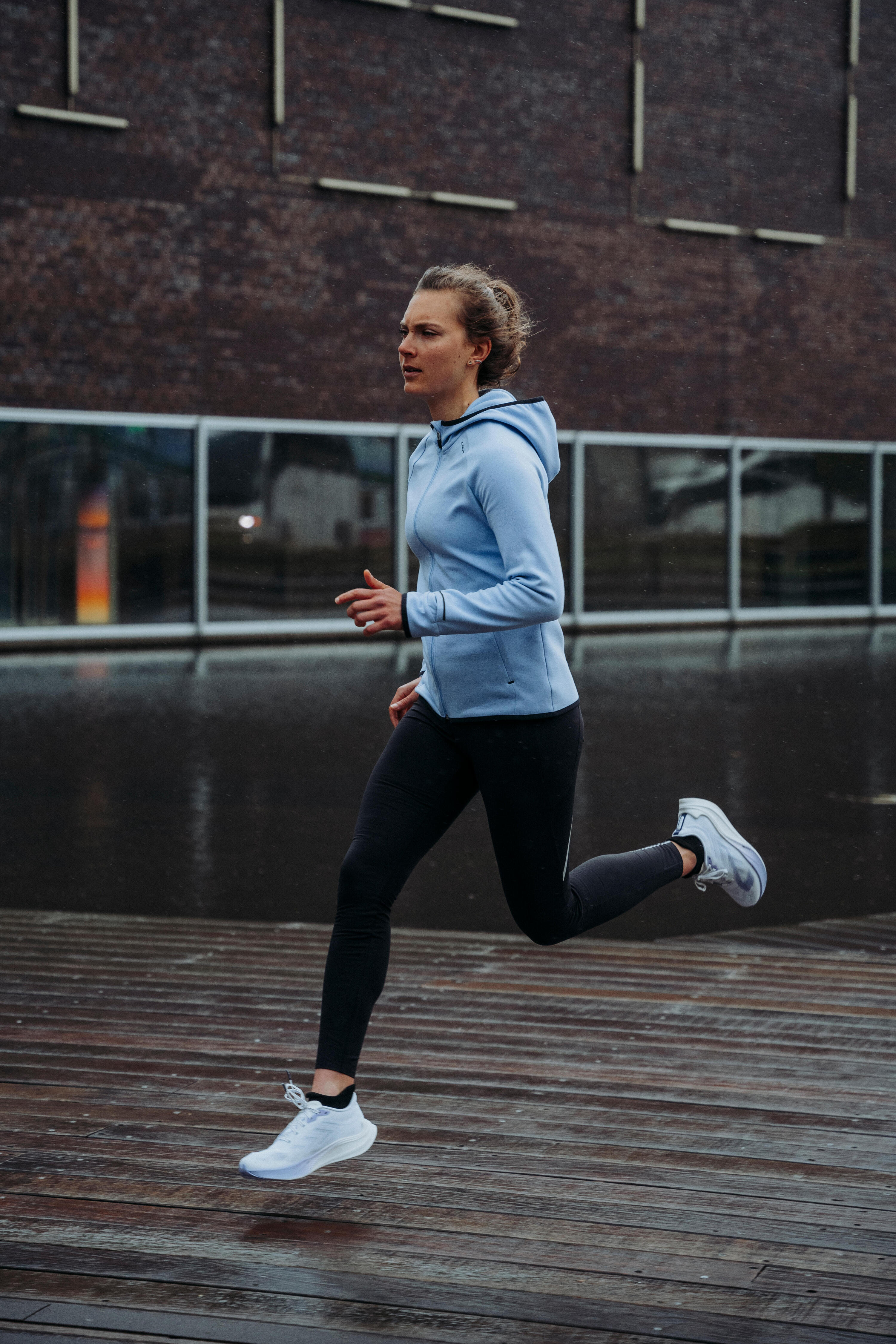 Legging chaud de course femme, Run 500 11/12