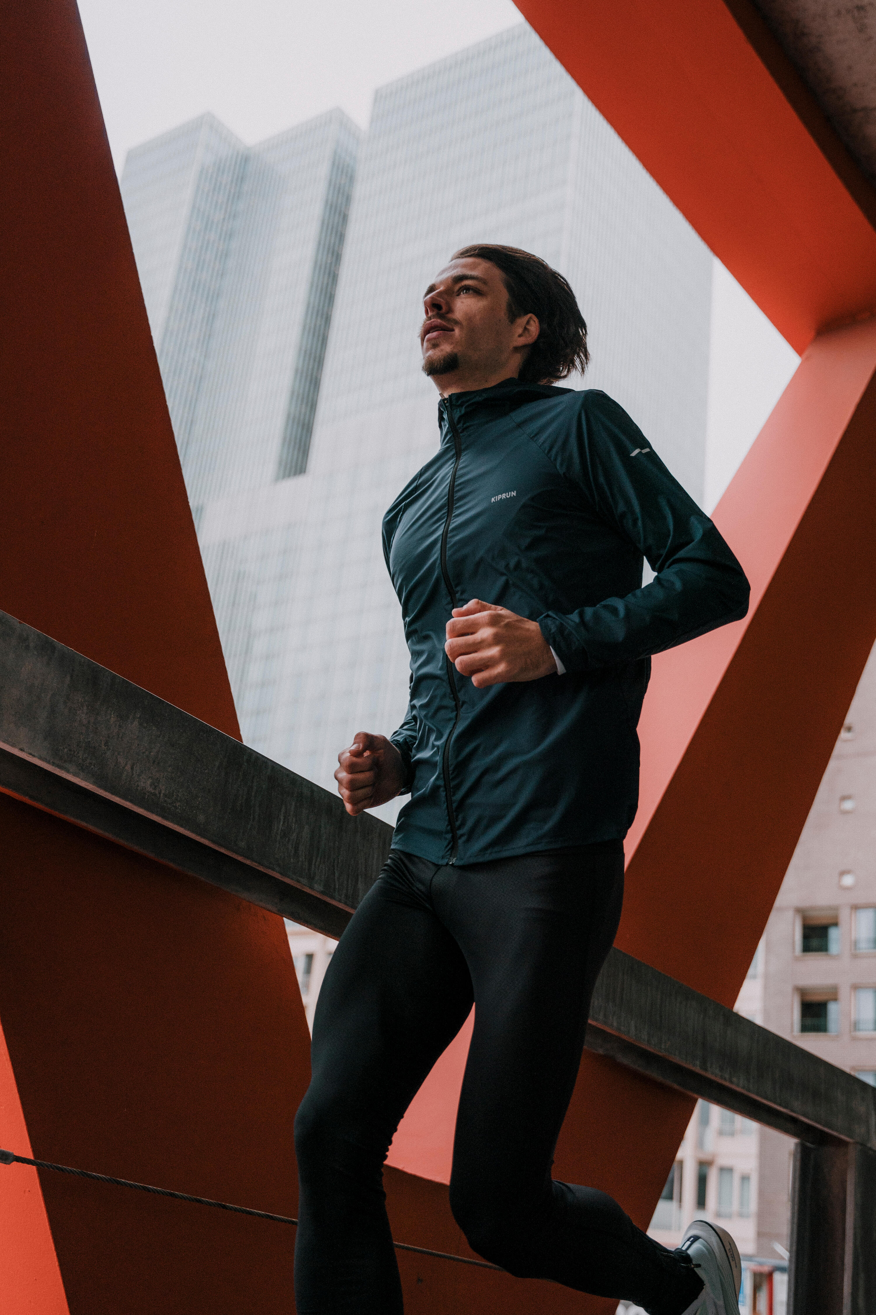 Veste coupe-vent de running & trail Running Homme, Kiprun Run 900 Wind Bleu 8/10