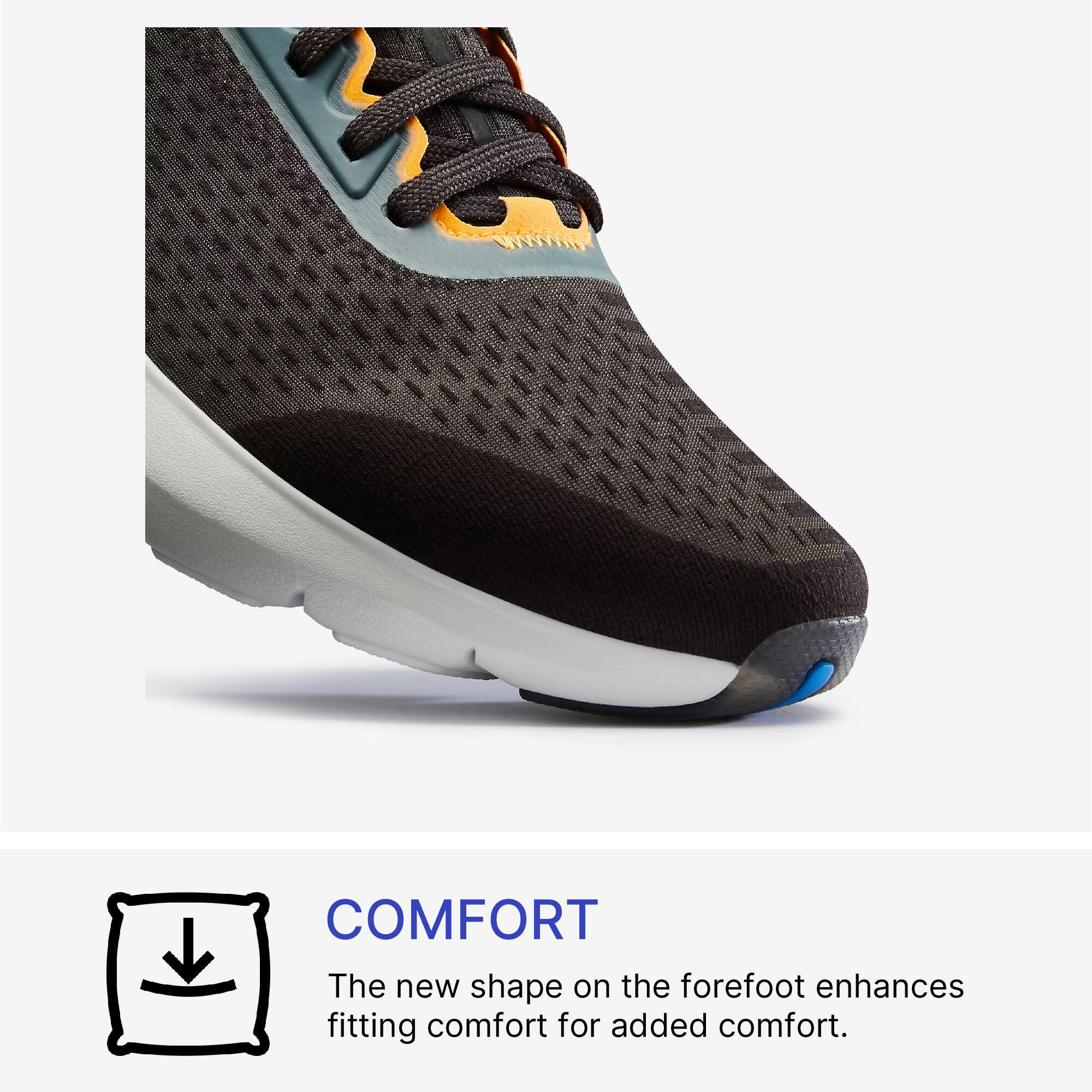 Men Running Shoe, Cushioned Foam Sole and Breathable JOGFLOW 500.1 - Carbon Grey