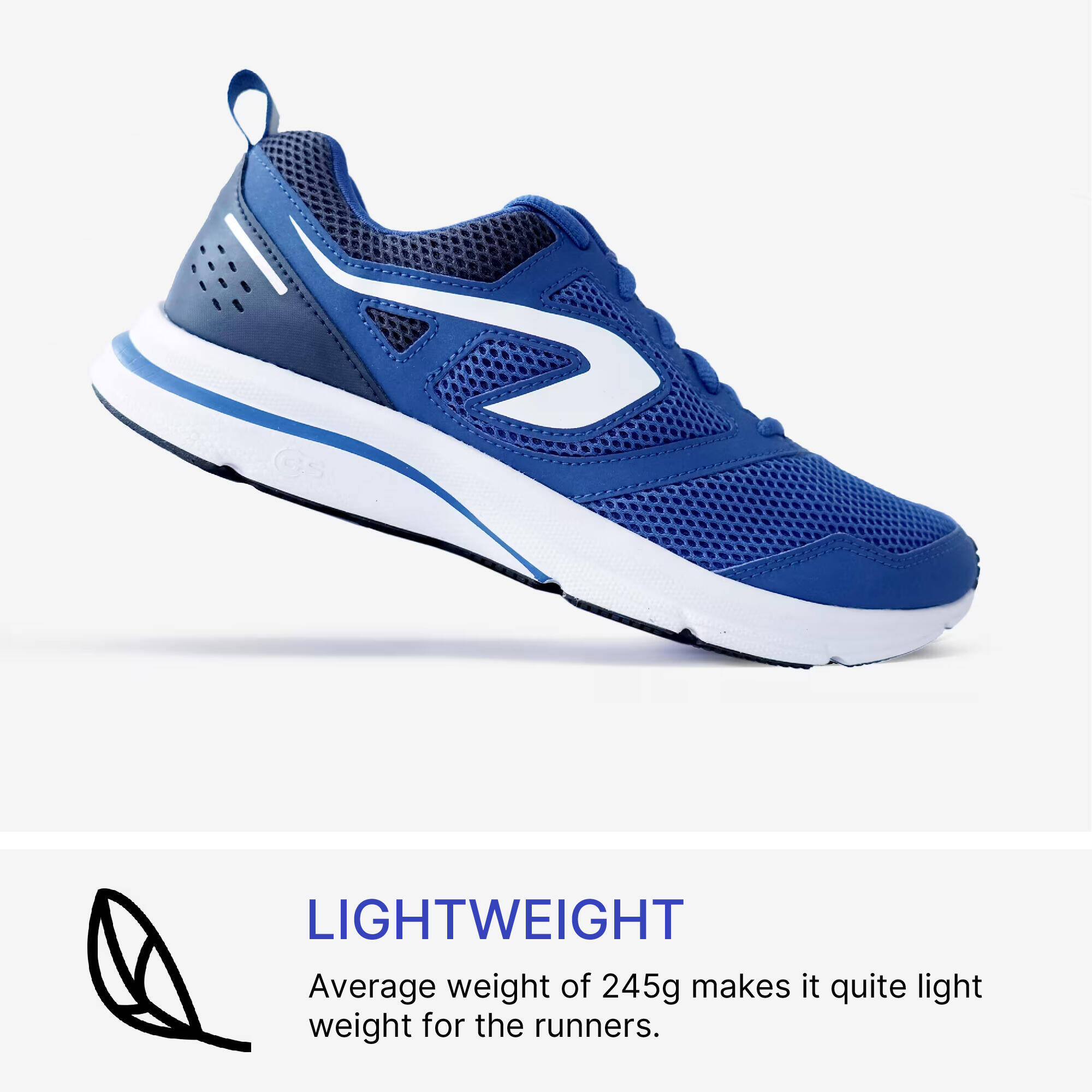 Men Running Shoes Comfort Fit, Upto 10km/week, Run Active - Denim Blue -  2