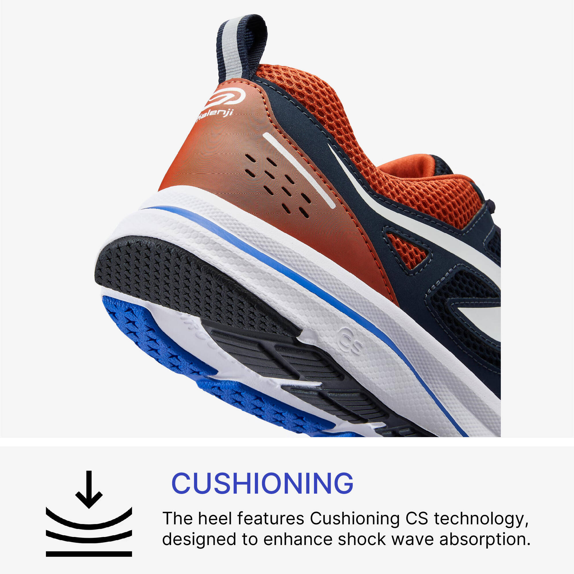Men Running Shoes Comfort Fit, Upto 10km/week, Run Active - Blue and Brown -  4
