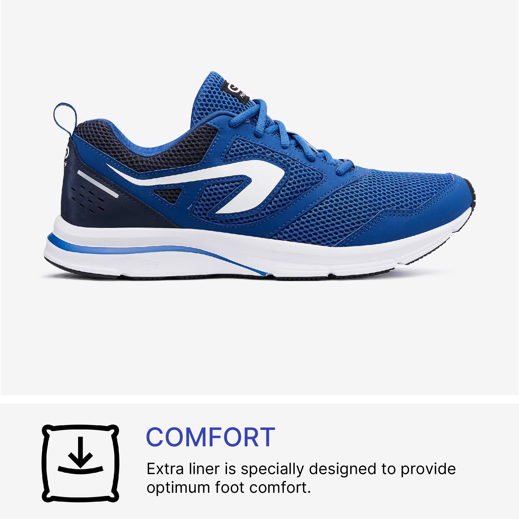 Men Running Shoes Comfort Fit, Upto 10km/week, Run Active - Denim Blue