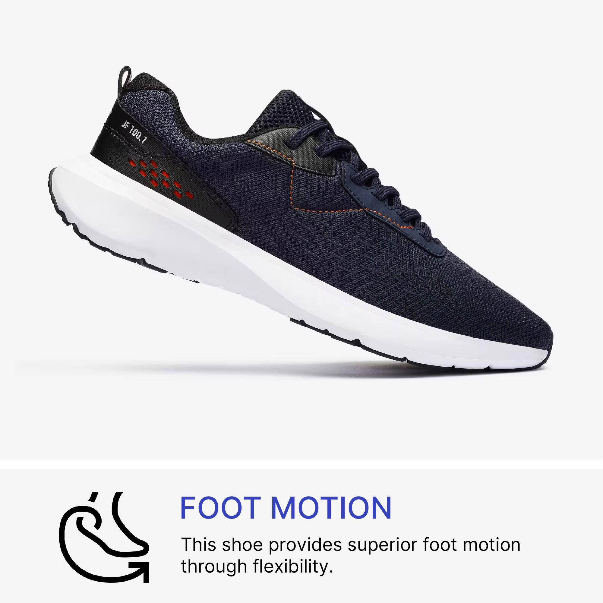 Men Running Shoes Superior Grip Cushioned Upto 10km/week, Jogflow100 - Navy Blue -  3