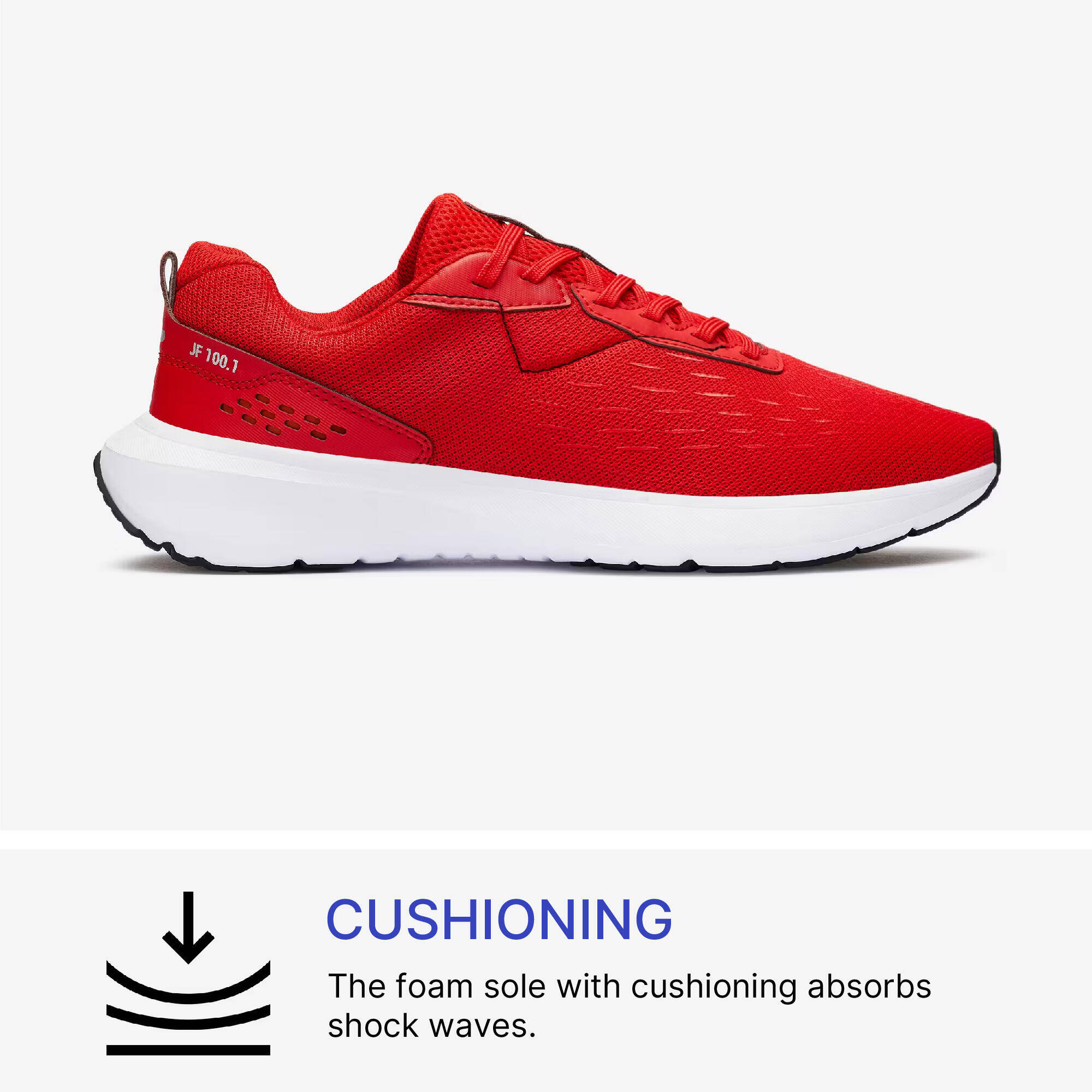 Men Running Shoes Superior Grip Cushioned Upto 10km/week, Jogflow100 - Red -  2