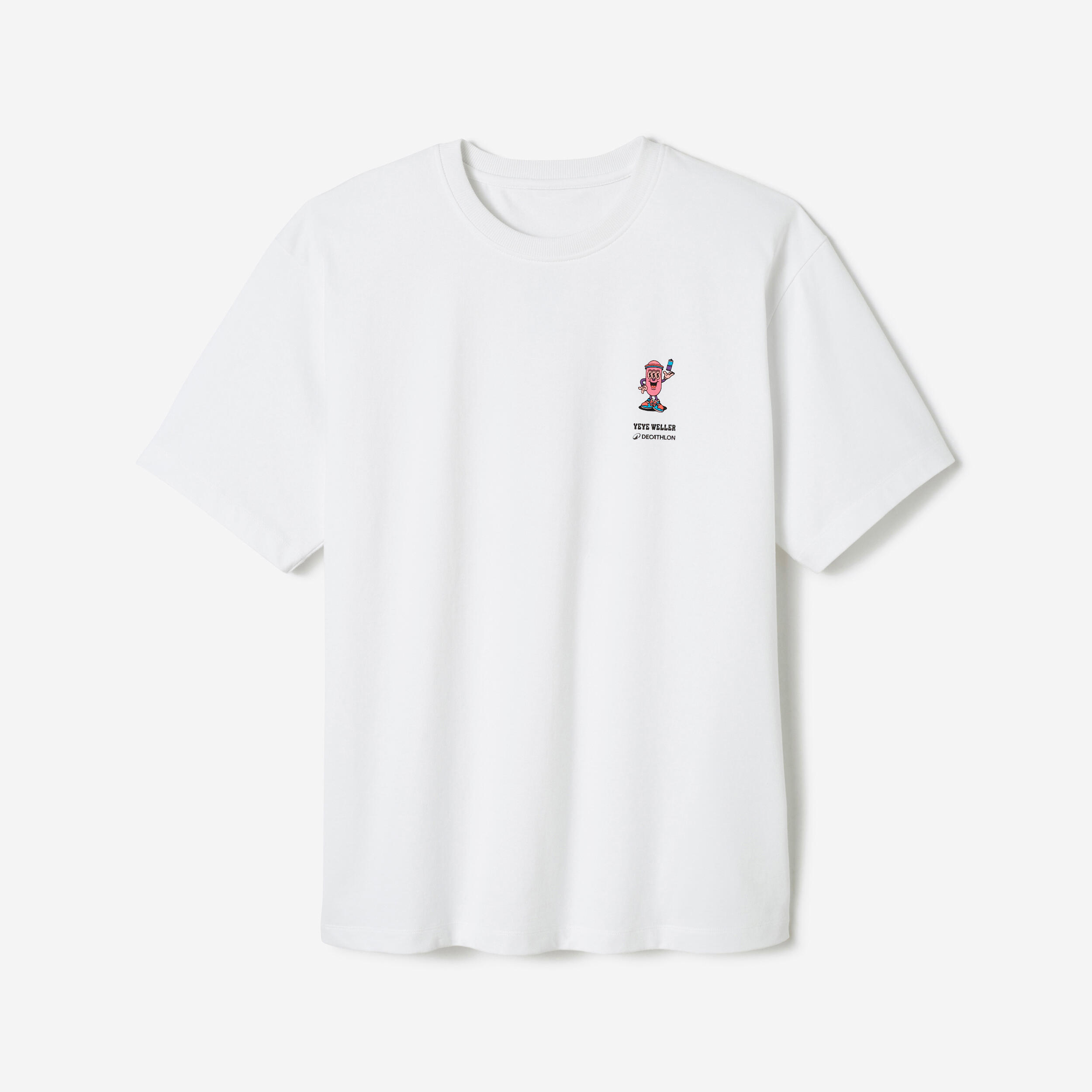 T shirt unisex YEYE WELLER x DECATHLON bianca DECATHLON Decathlon