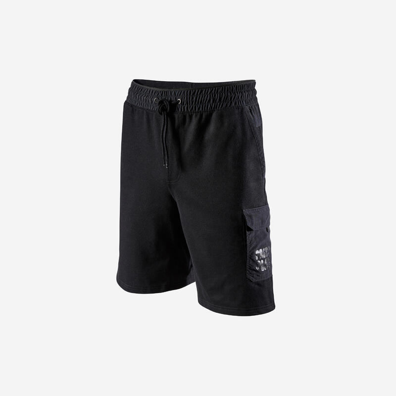 Pantalón corto cargo estampado DECATHLON x YEYE WELLER hombre, Negro