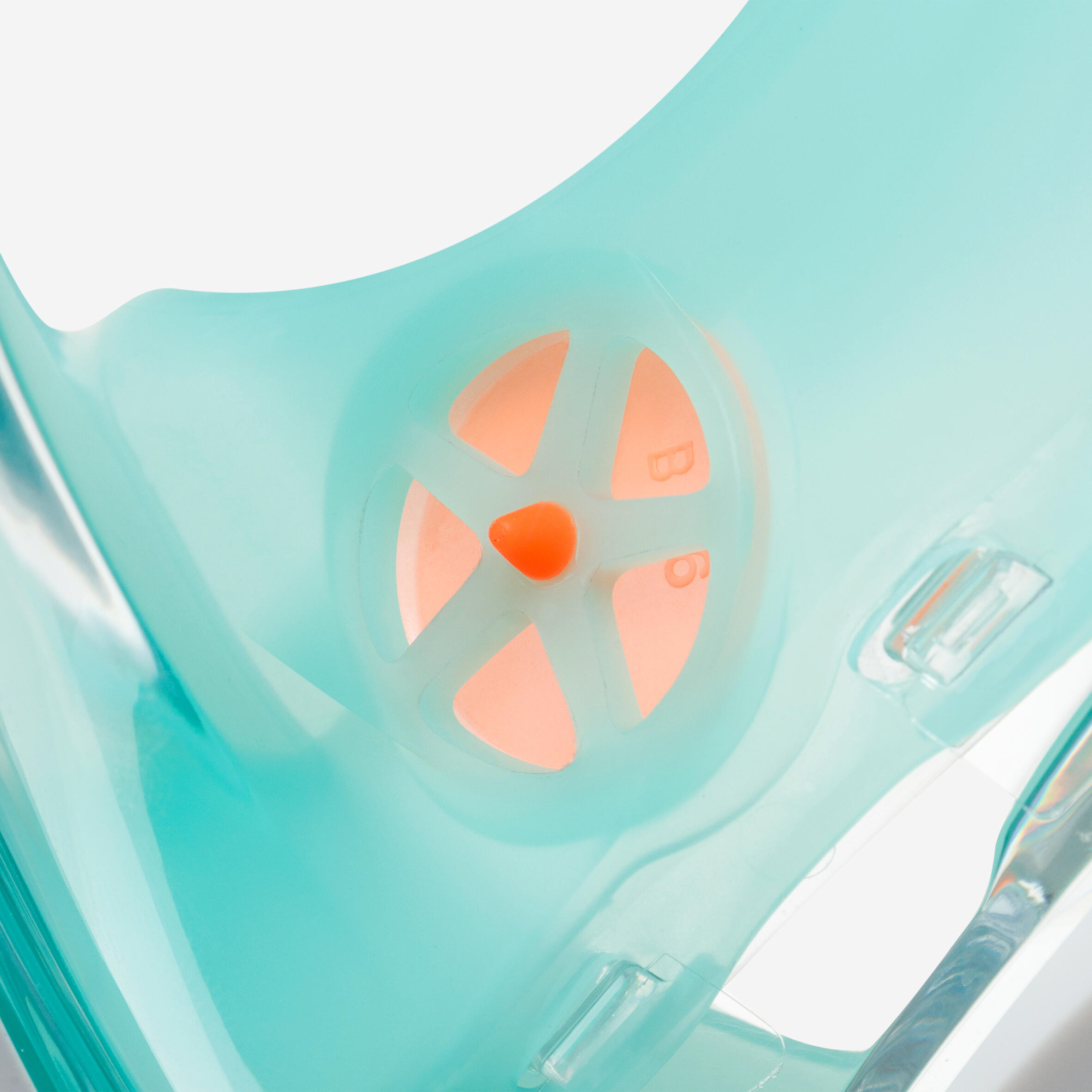 Kids’ Easybreath snorkelling surface mask XS (ages 6-10) NO BAG aquamarine green