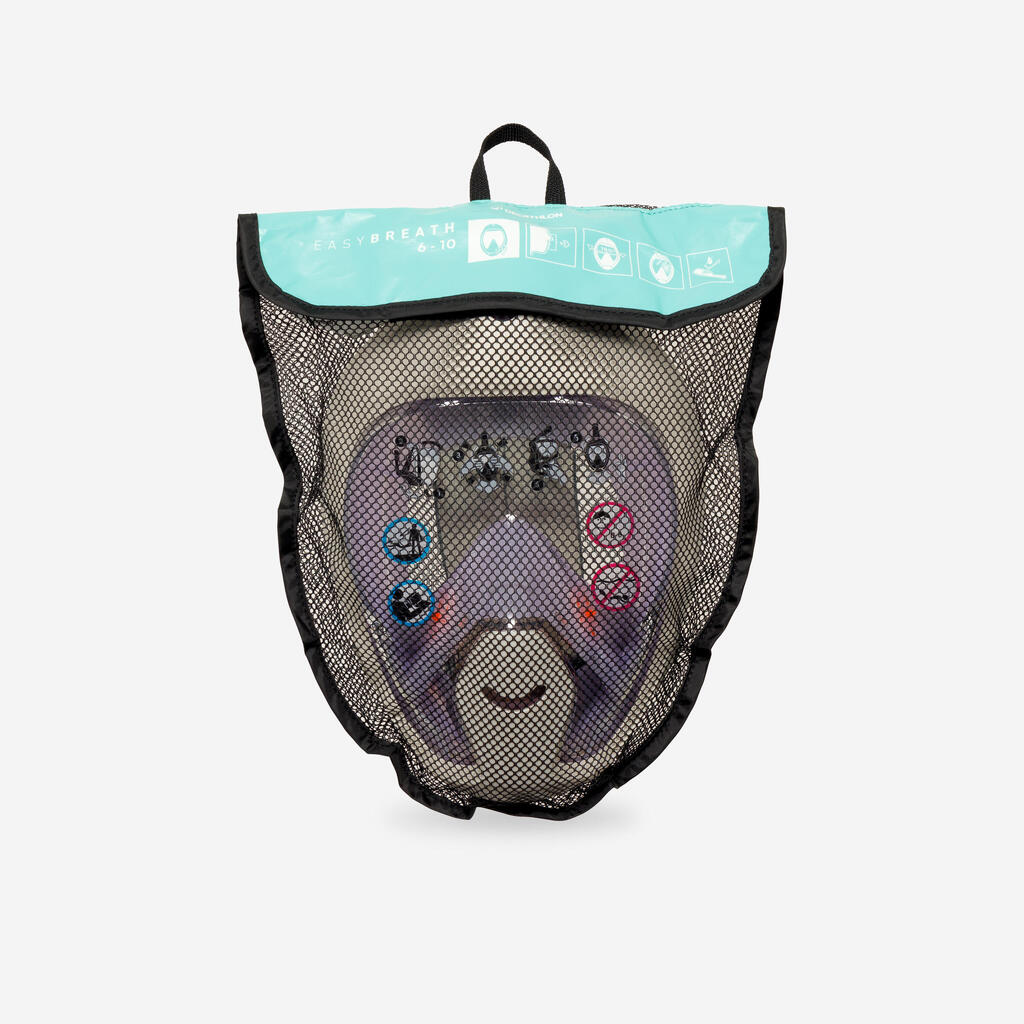 Παιδική μάσκα Easybreath Surface XS (6-10 ετών) - ΜΕ ΤΣΑΝΤΑ - Μπεζ/Πορτοκαλί
