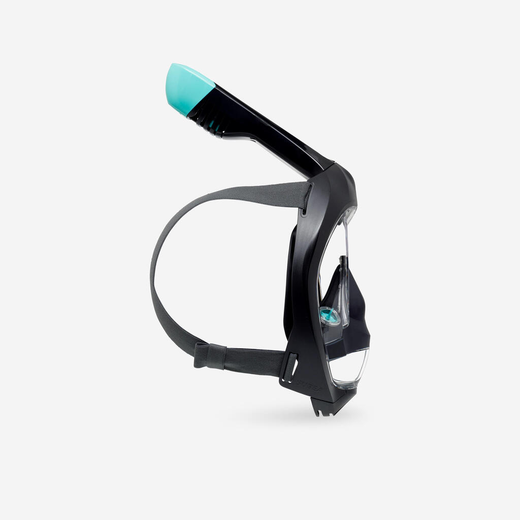 Suaugusiųjų nardymo kaukė „Easybreath 900“, juoda, 2024 m. modelis