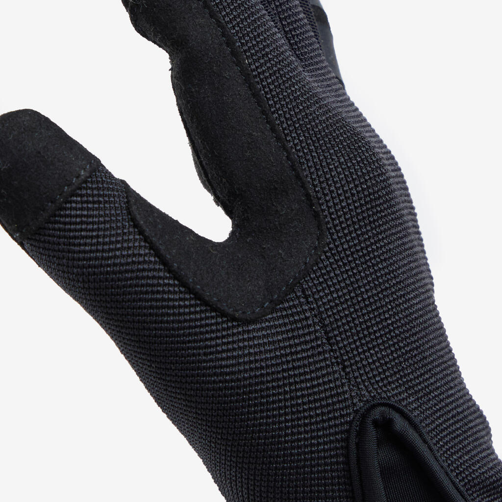 Kids' Cycling Long Summer Gloves Ages 8-14 - Black