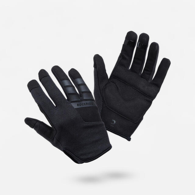 Fahrradhandschuhe Kinder Sommer 8–14 Jahre schwarz 