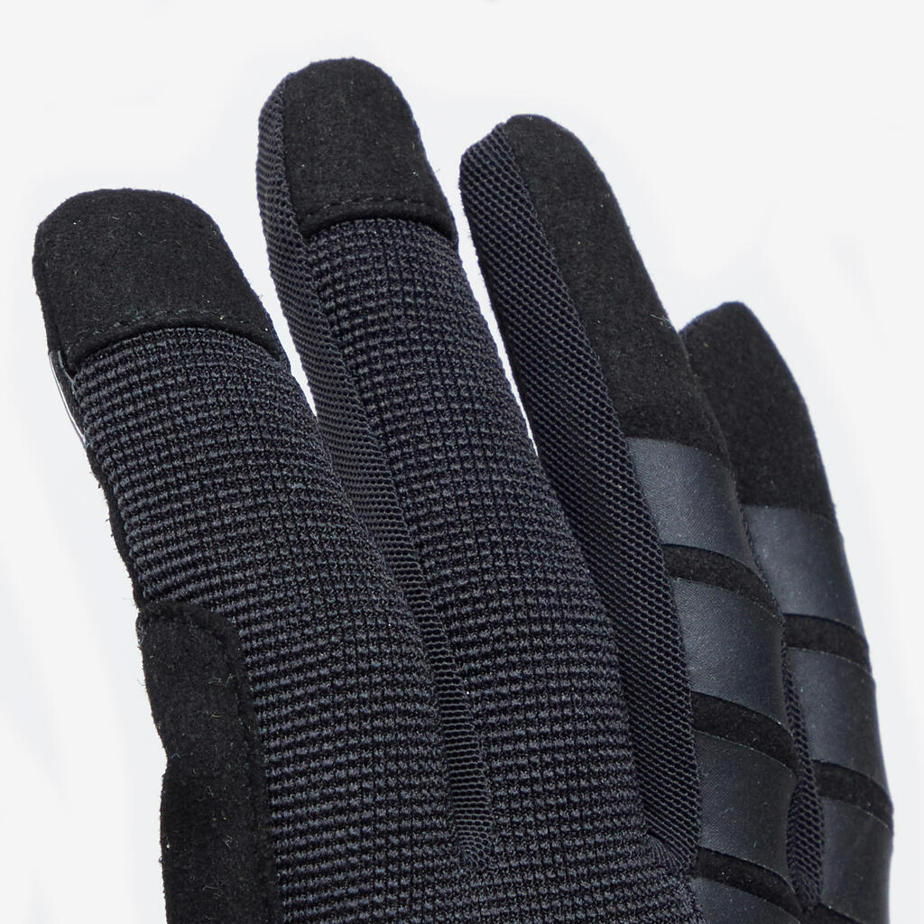 Kids' Cycling Long Summer Gloves Ages 8-14 - Black