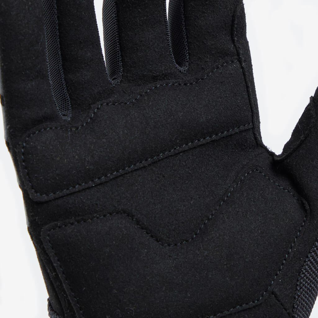 Kids' Cycling Long Summer Gloves Ages 8-14 - Black