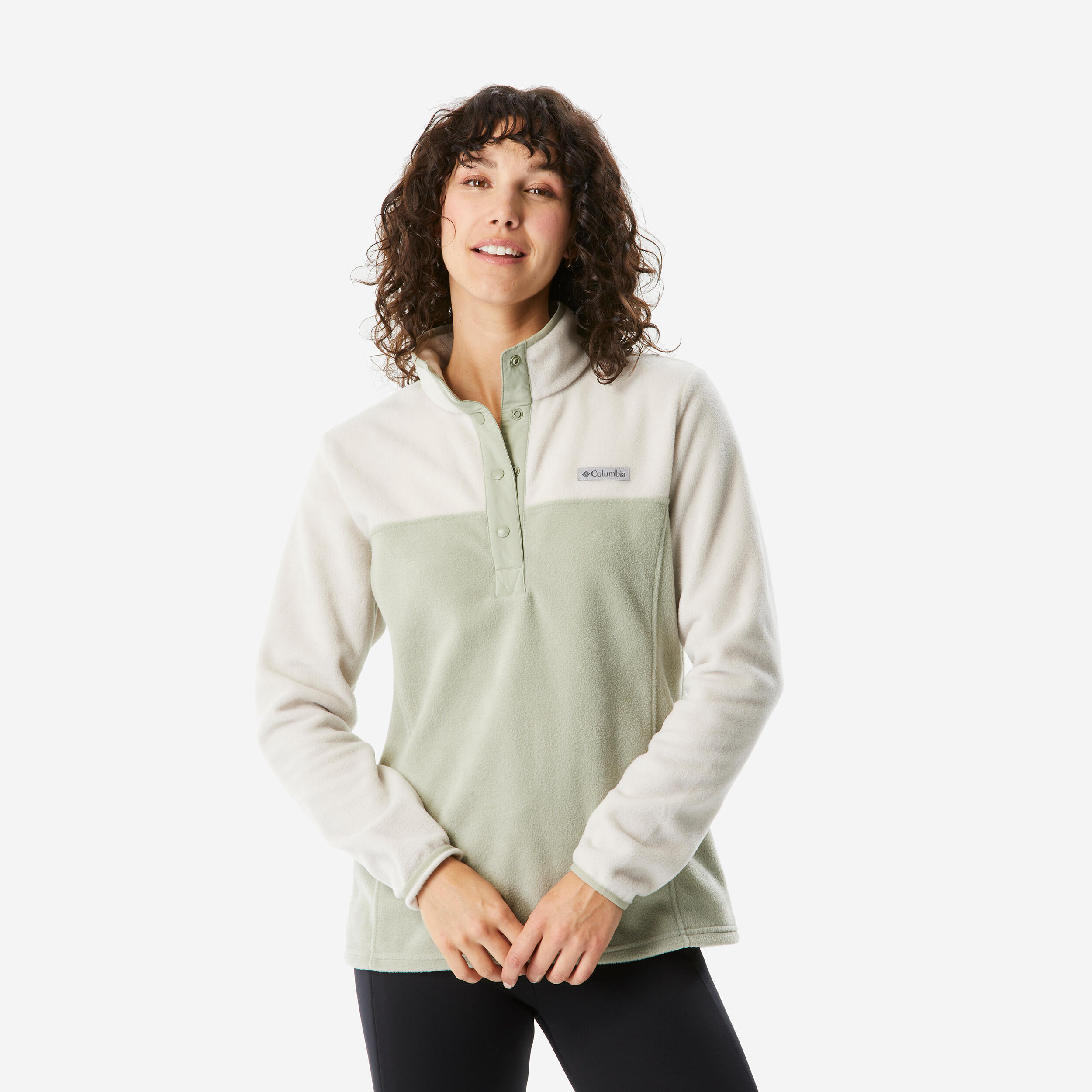 Veste Polaire de randonnée montagne femme, Columbia Benton beige 4/4