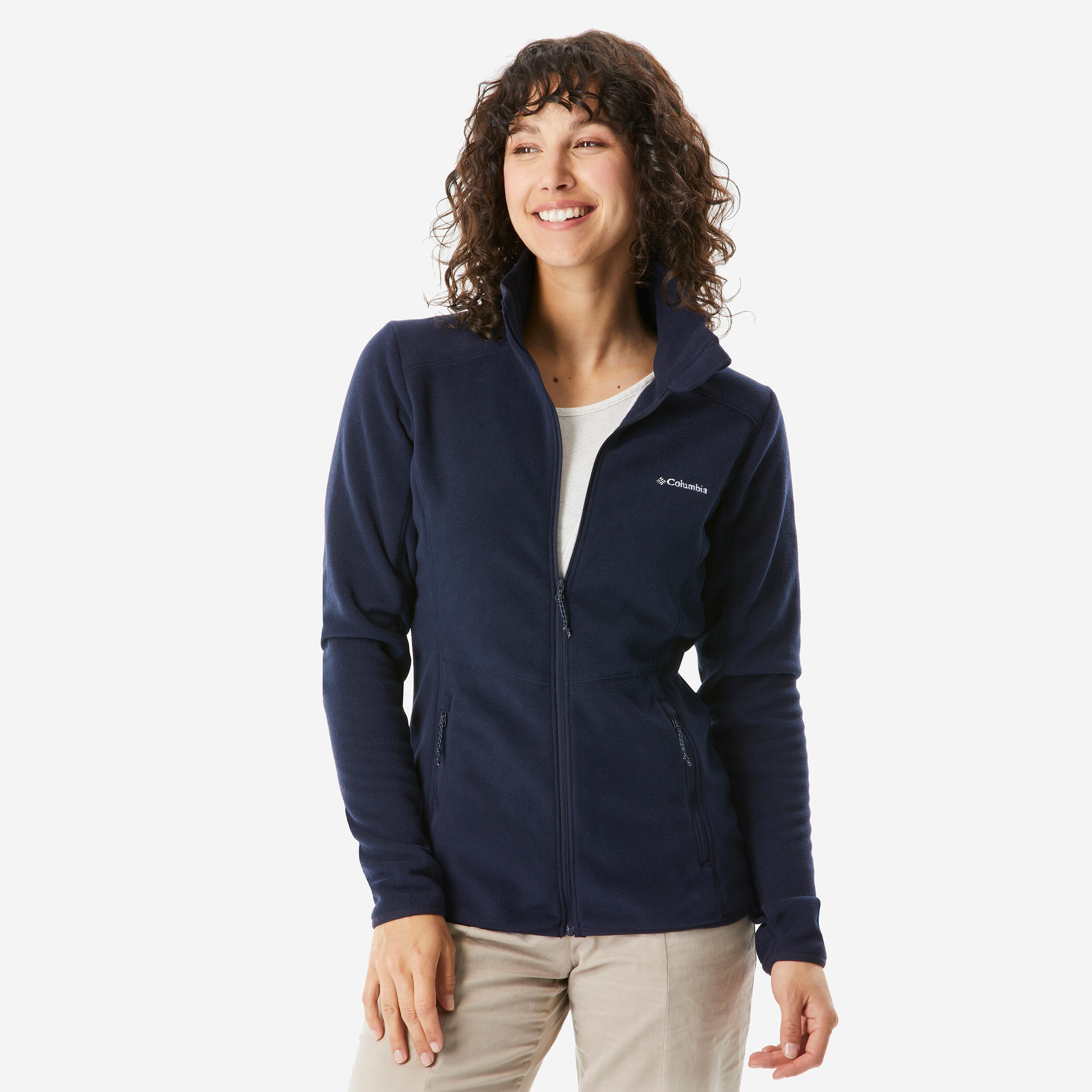 Veste Polaire de randonnee montagne Femme Columbia Riverplace grise COLUMBIA Decathlon