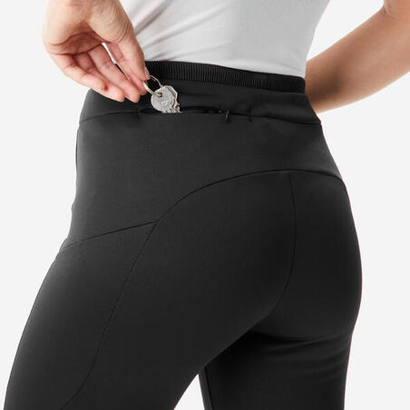 Легінси жіночі NH500 водовідштовхувальні для туризму чорні