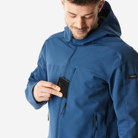 Куртка чоловіча WARM 500 з софтшелу синя