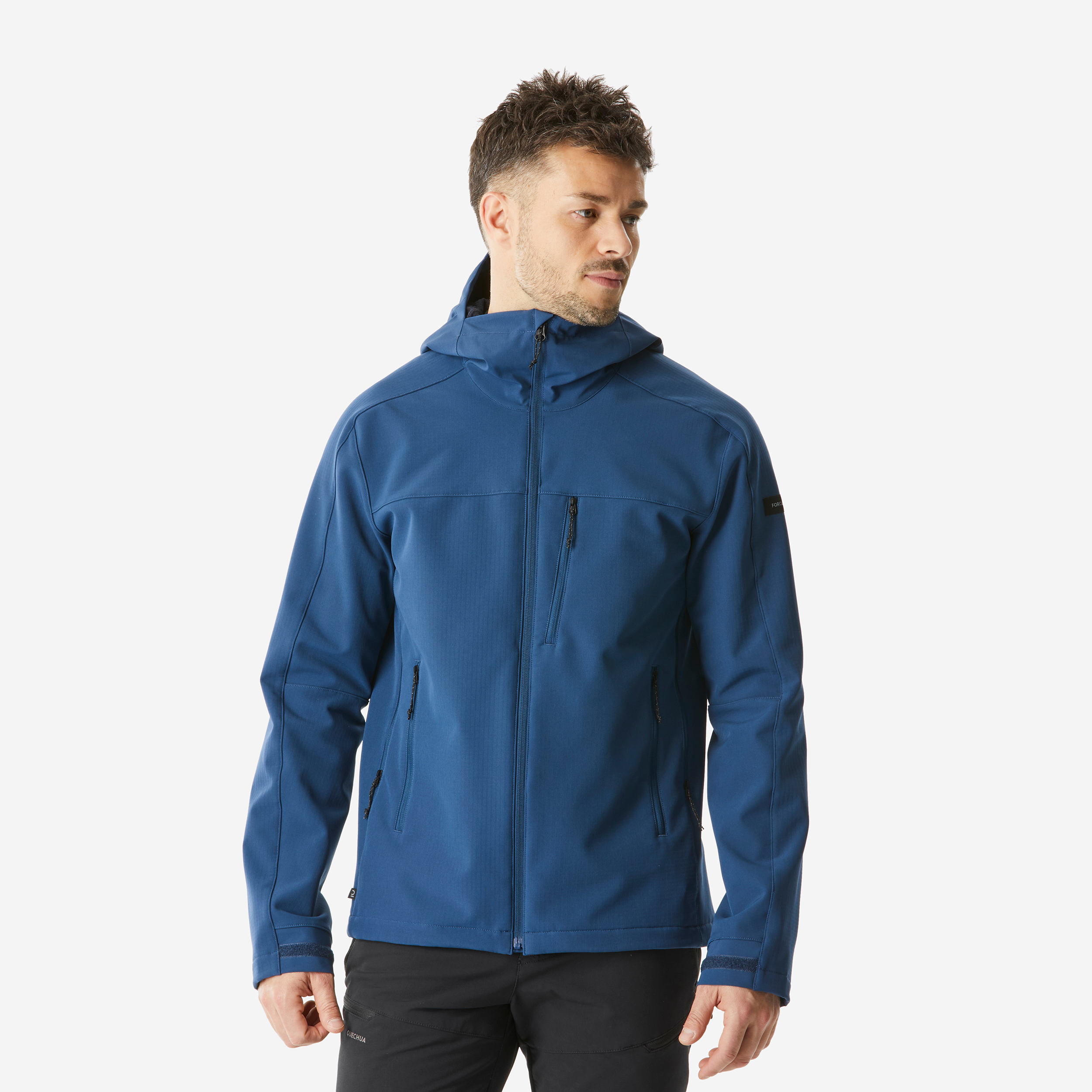 Veste de trek coupe-vent softshell homme, mt500 bleu - Randonnée - Trek - FORCLAZ- Clubs - Entreprises - Collectivités - Associations