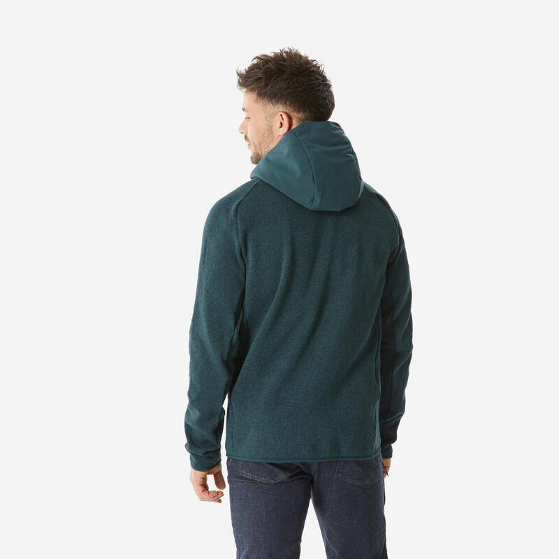 Sweatshirt de randonnée homme, NH500 Hybride vert