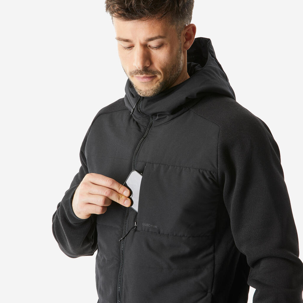 Sweatshirt de randonnée homme, NH500 Hybride vert