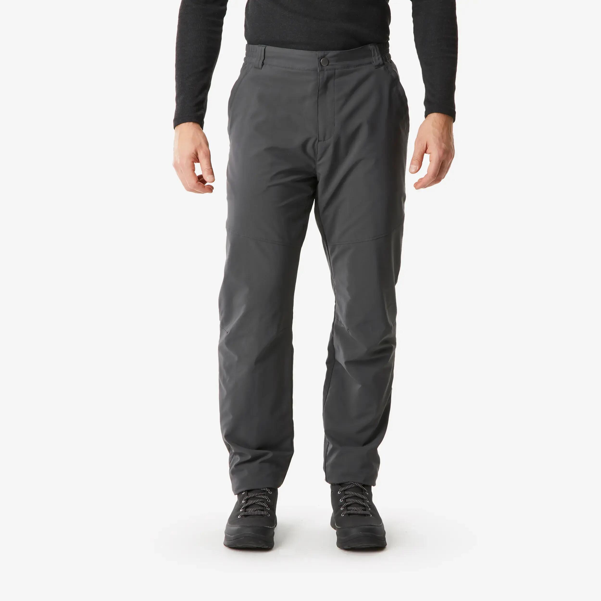 Men Hiking & Trekking Snow Trousers - Water Repellent Windproof Fabric - NH100 - Grey -  1