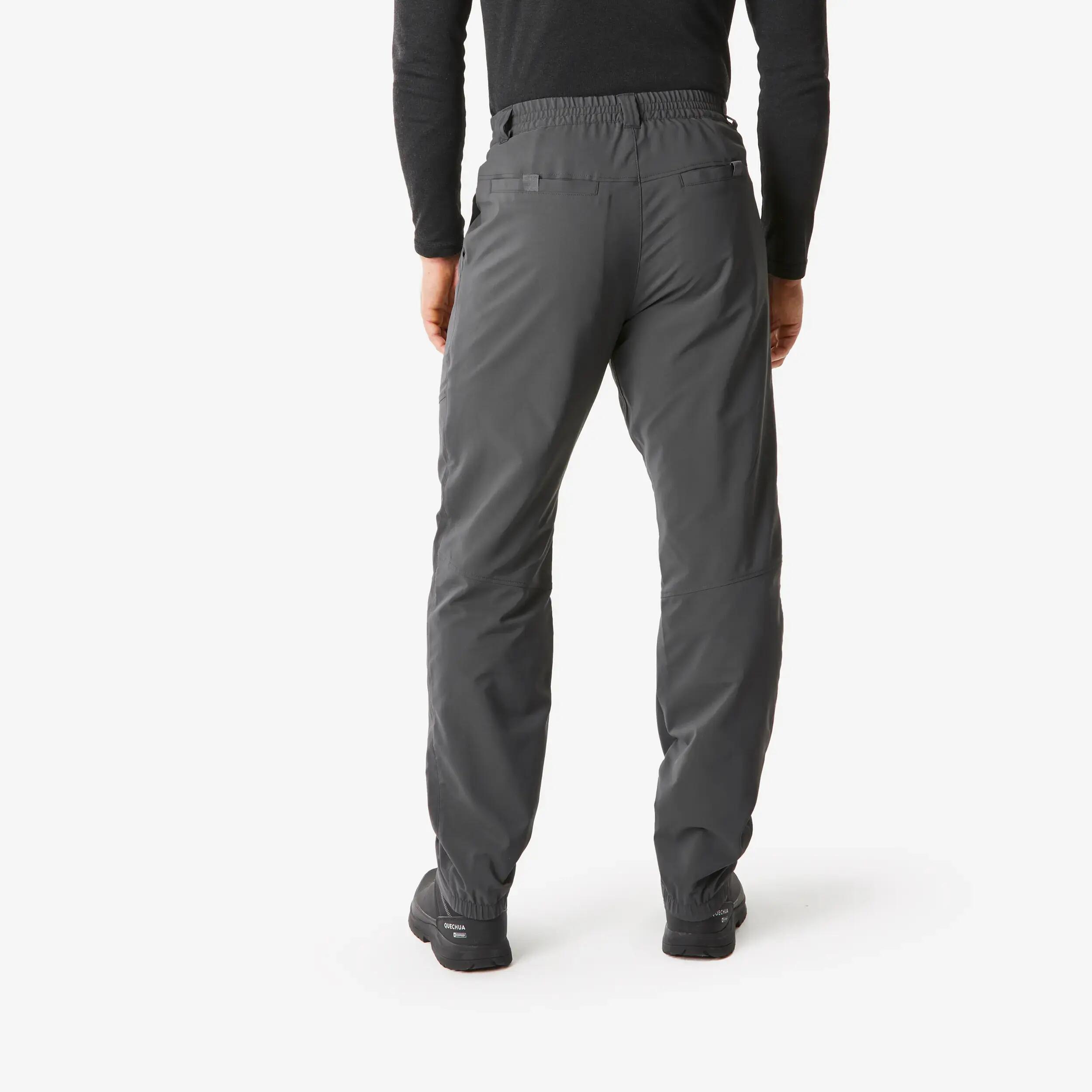 Men Hiking & Trekking Snow Trousers - Water Repellent Windproof Fabric - NH100 - Grey -  3