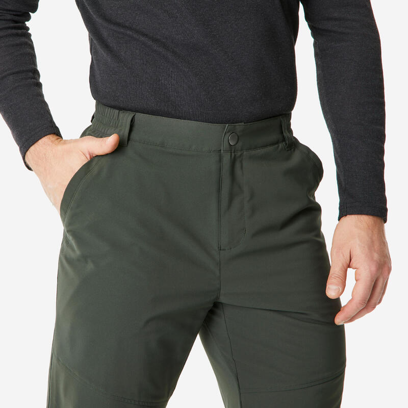 Pantalon Călduros Hidrofob Drumeție NH100 Kaki Bărbați