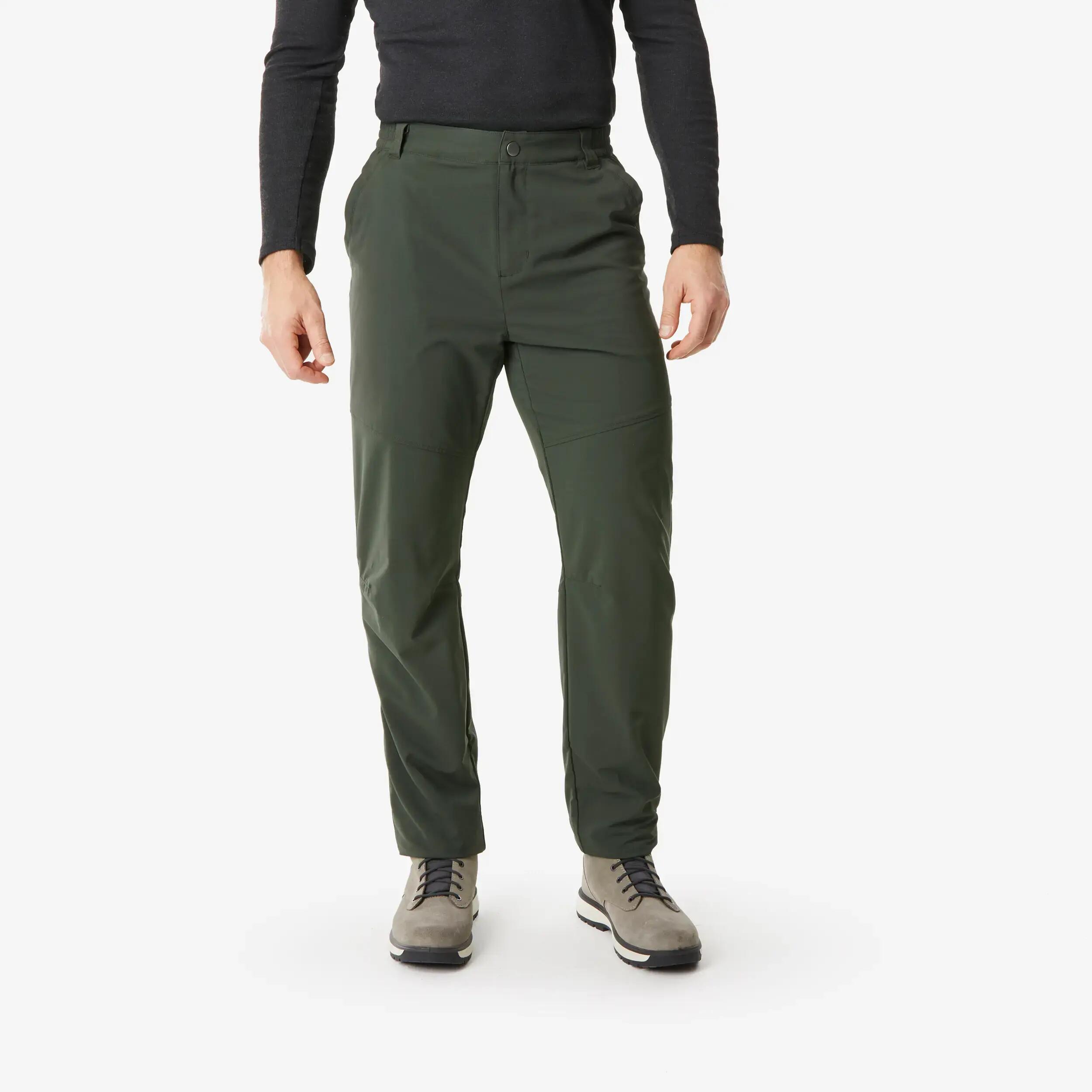 Men Hiking & Trekking Snow Trousers - Water Repellent Windproof Fabric - NH100 - Khaki -  1