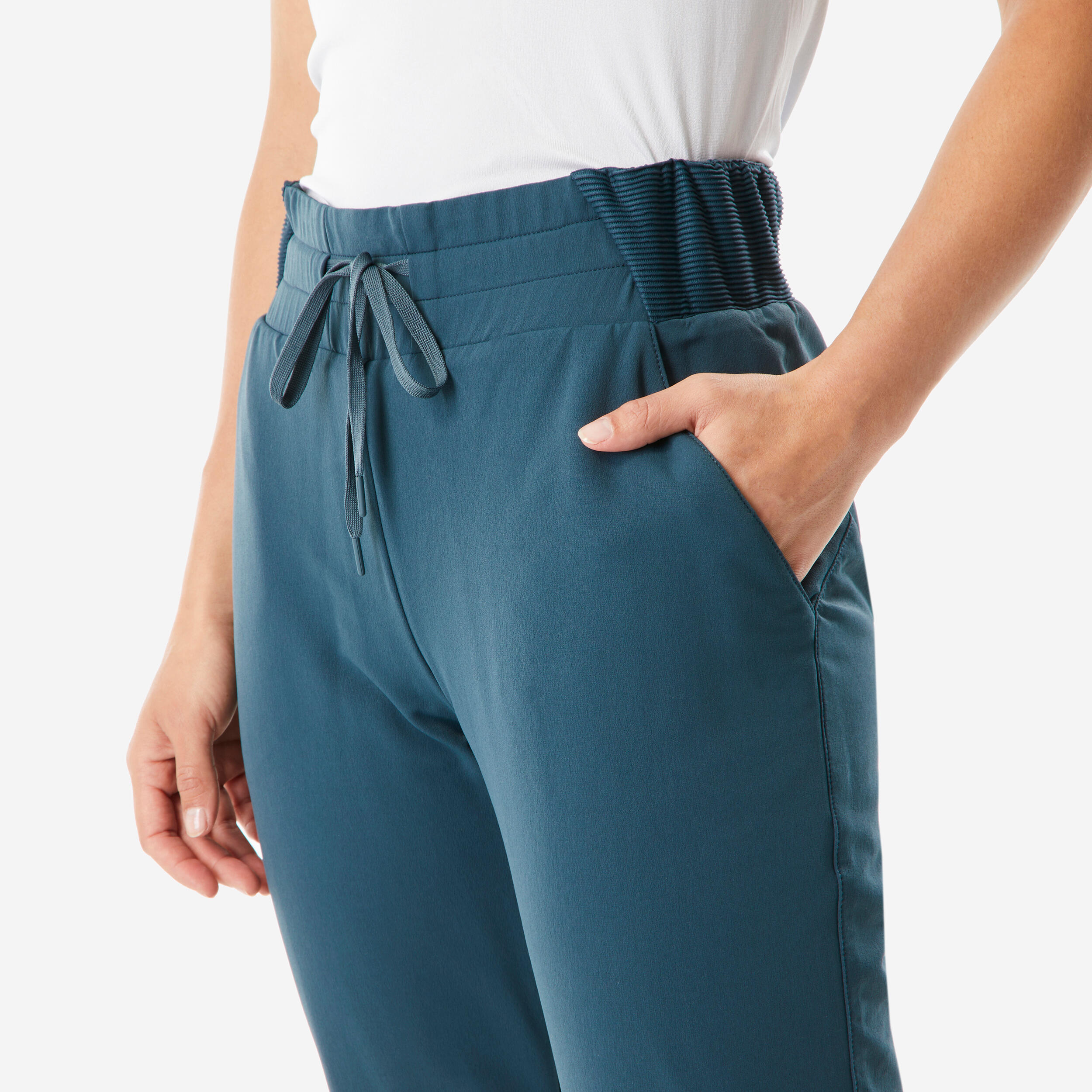 Women’s warm water-repellent hiking trousers, NH500 - Green