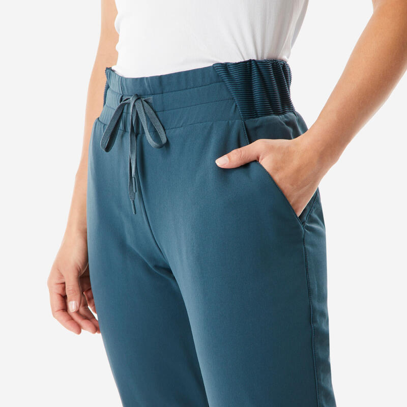 Pantalon de randonnée chaud déperlant femme, NH500 vert