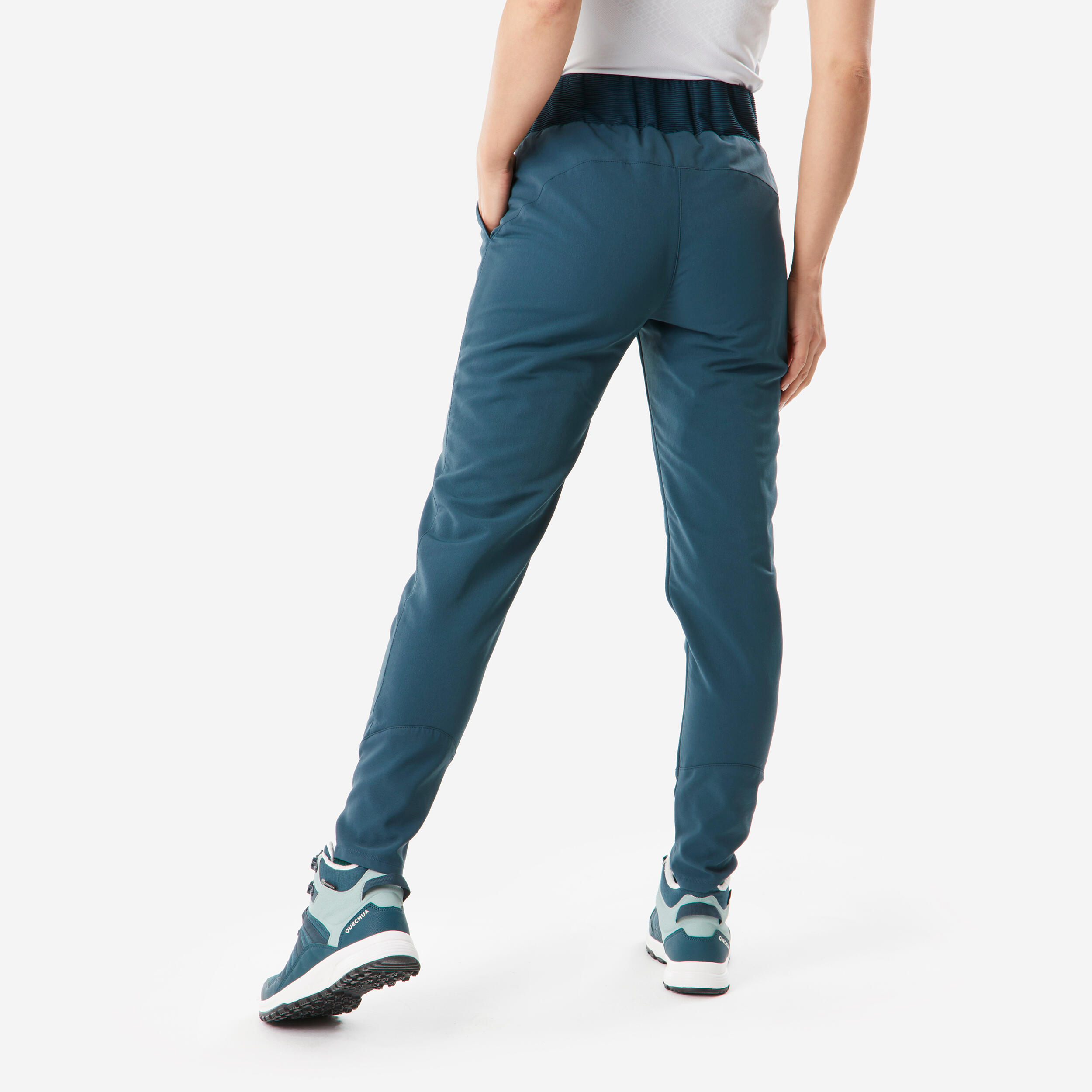 Women’s warm water-repellent hiking trousers, NH500 - Green