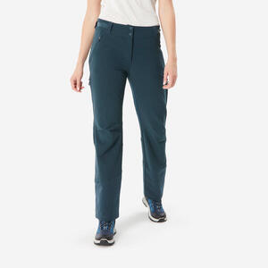 Pantalón de senderismo cálido y perlante mujer, SH500 VENTIL verde