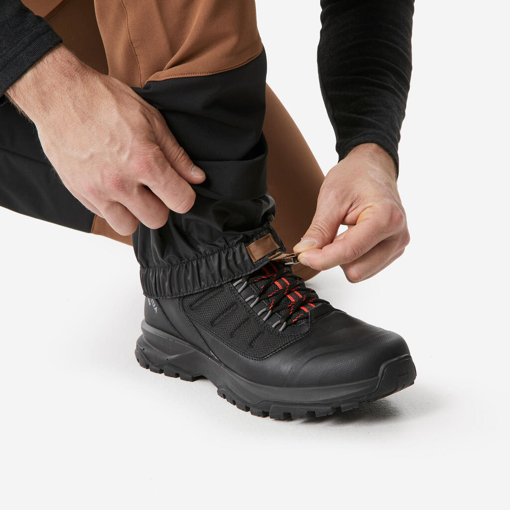 Men’s warm and water-repellent hiking trousers, SH500 - Brown