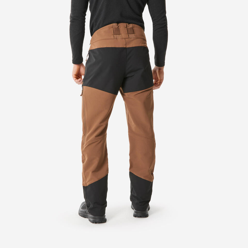 Men’s warm and water-repellent hiking trousers, SH500 - Brown