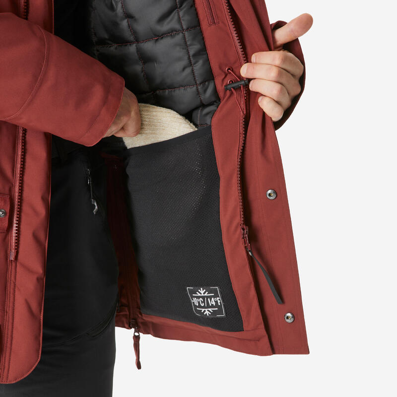 Parka trekking uomo SH900 bordeaux | -20°C