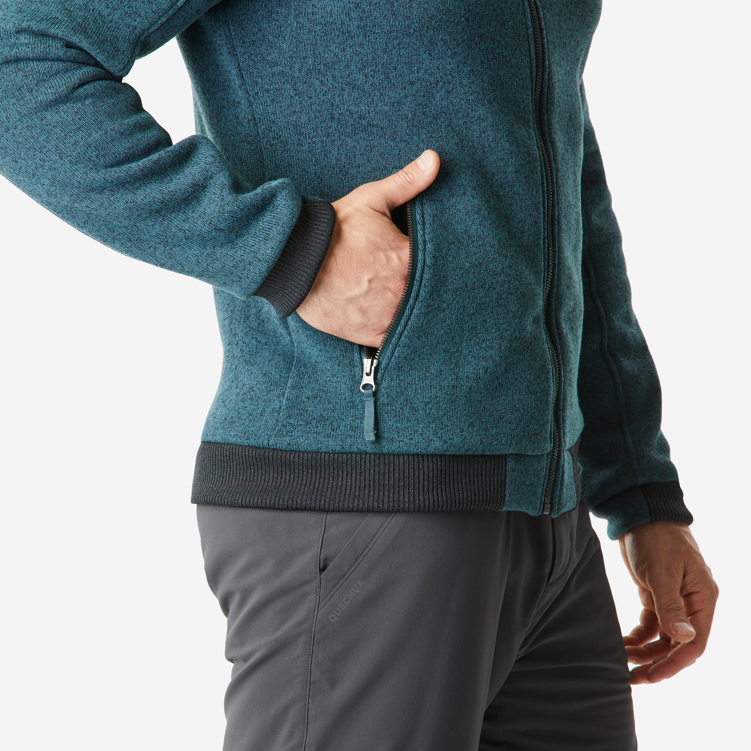 Men’s warm hiking fleece jacket, NH100 - Green 4/4
