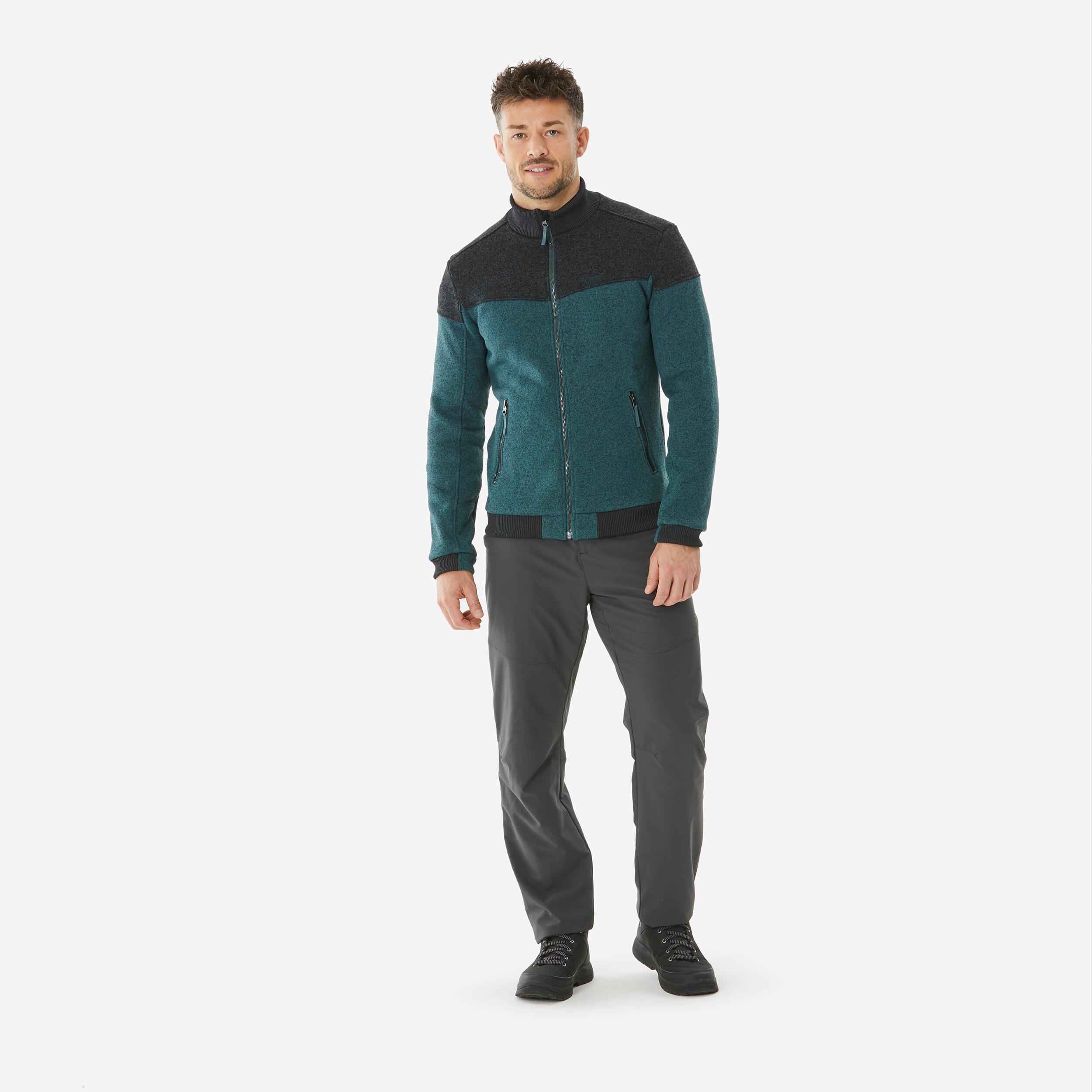 Men’s warm hiking fleece jacket, NH100 - Green 2/4