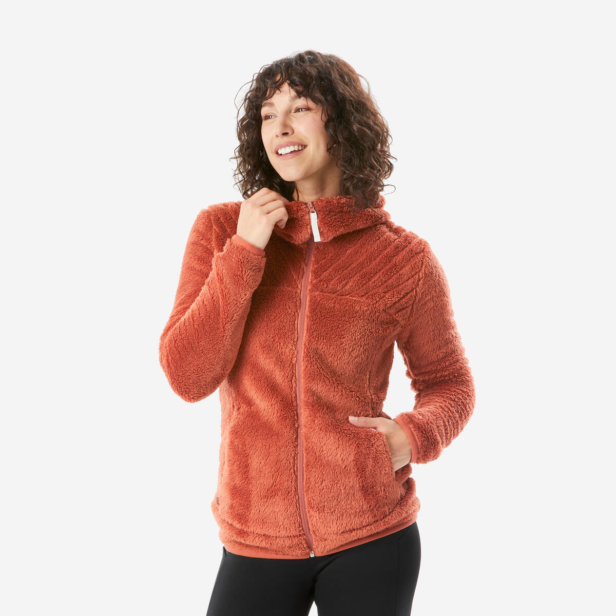 Polaire de randonnée chaude femme, NH500 marron