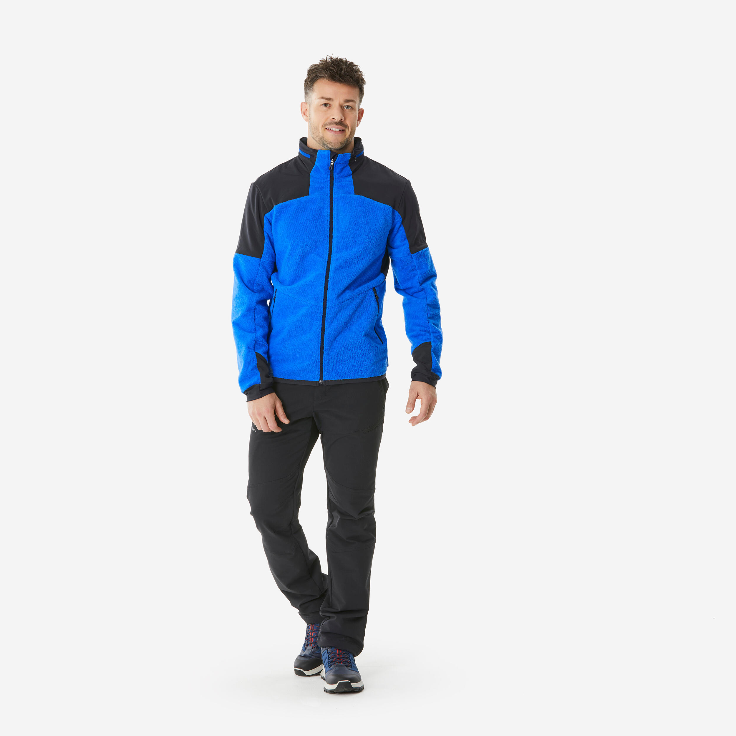 Polaire oversize bleu marine à cordons ajustables | FR