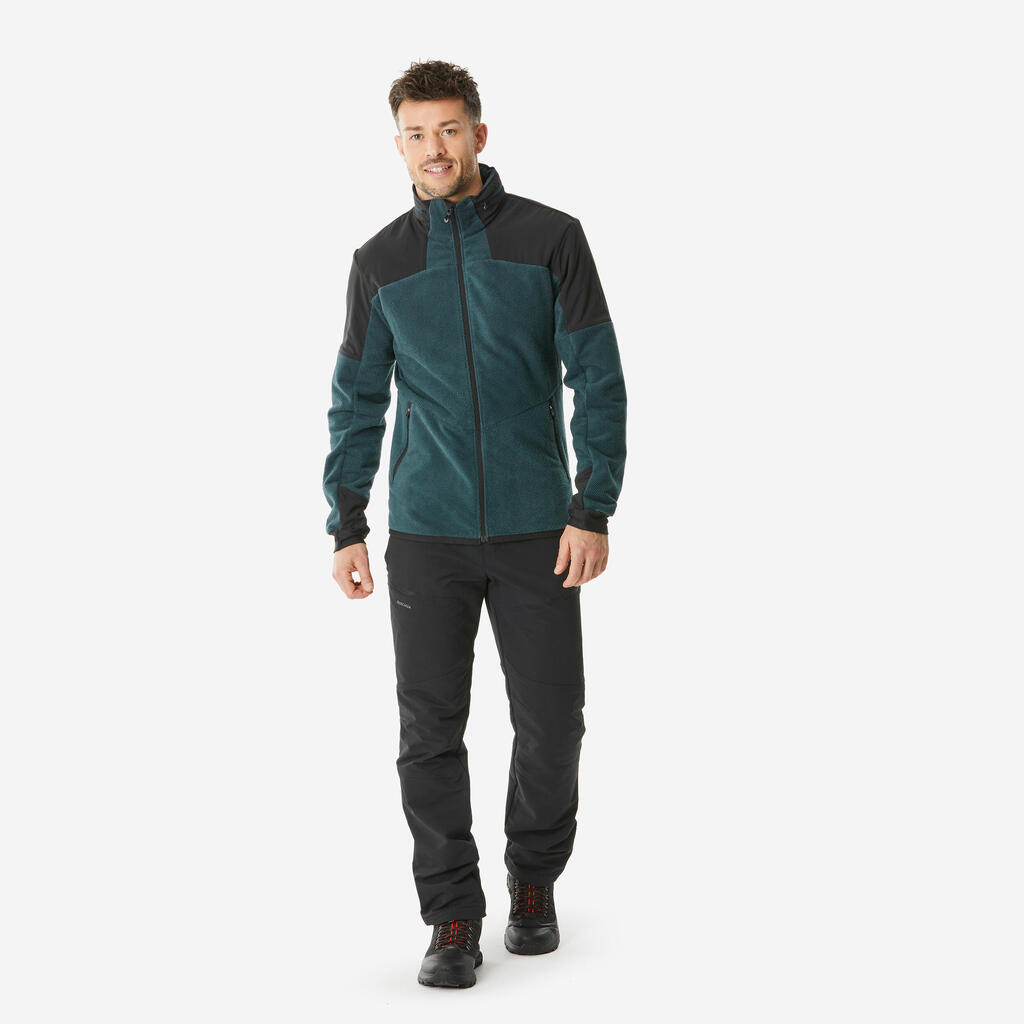 Men’s warm hiking fleece jacket, MH500 Mountain - Blue