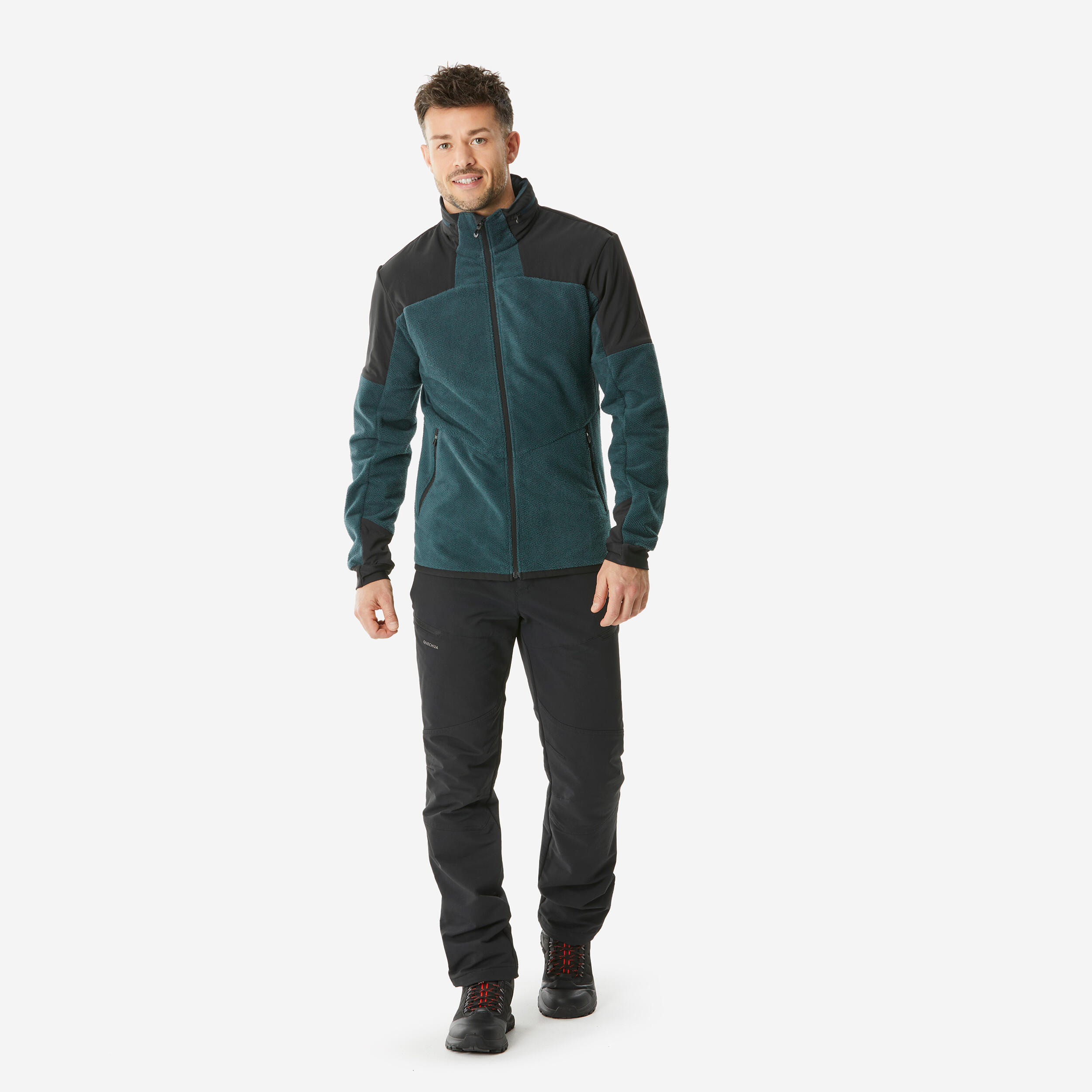 Veste Polaire Homme TACVASEN Chaleur Respirante - Veste Randonnée Travail Hiver Vert, Poches Multiples