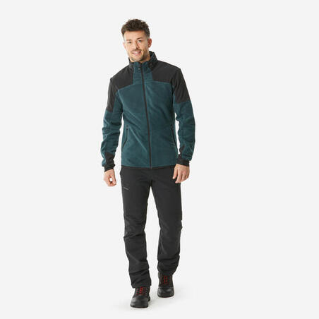 Кофта флісова чоловіча SH500 для туризму бірюзова 
