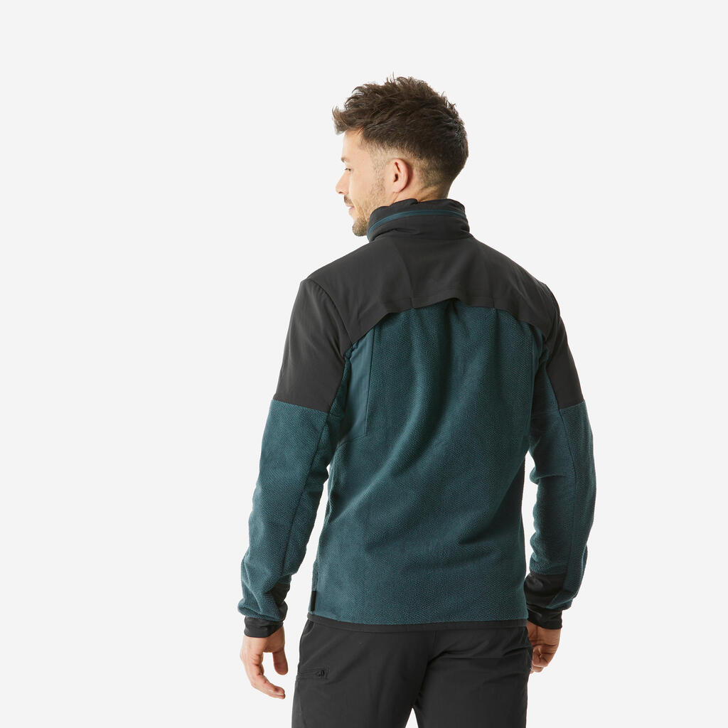 Men’s warm hiking fleece jacket, MH500 Mountain - Blue