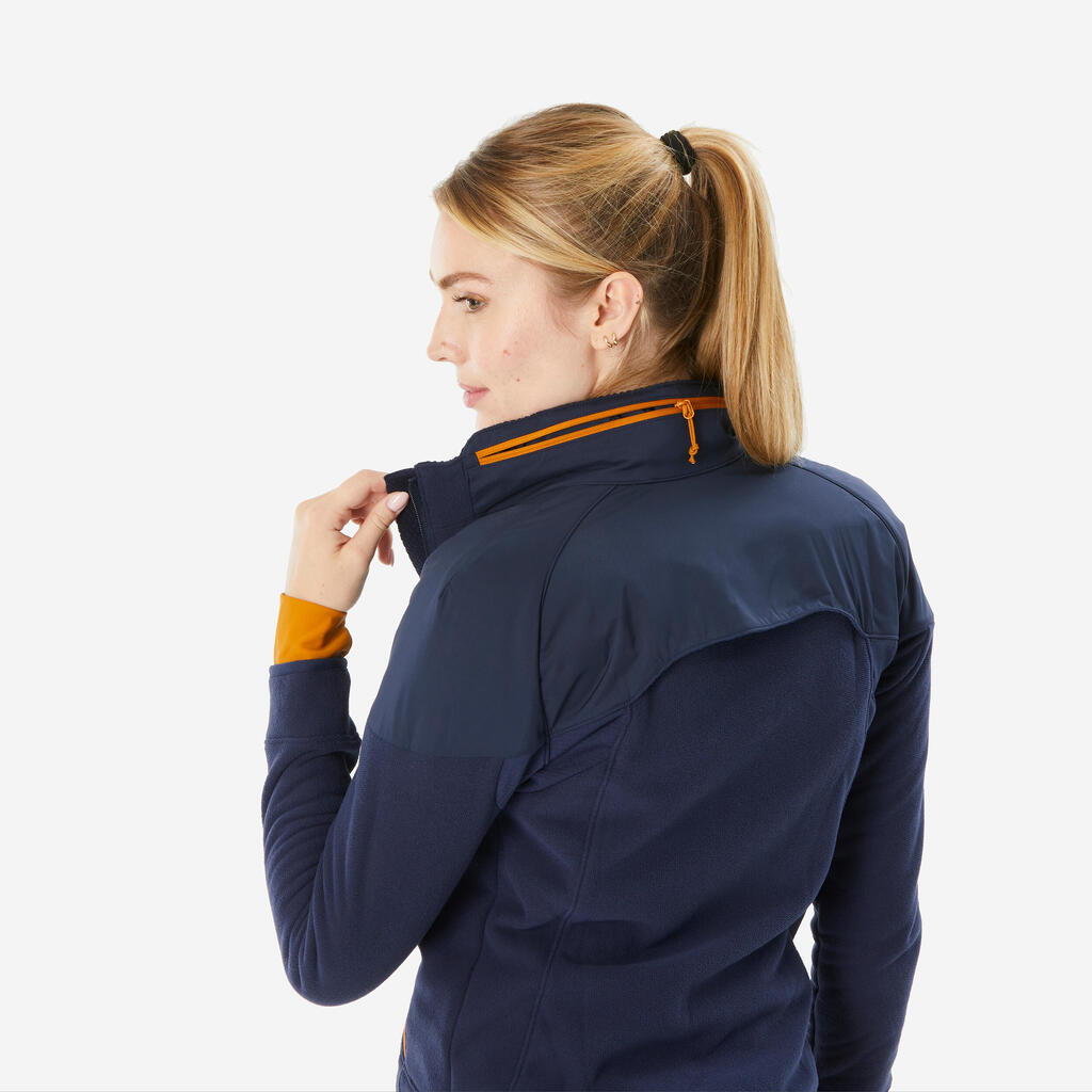 Women’s warm hiking fleece jacket, MH500 Mountain - Green
